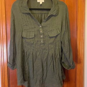 2x green colored blouse, dress barn